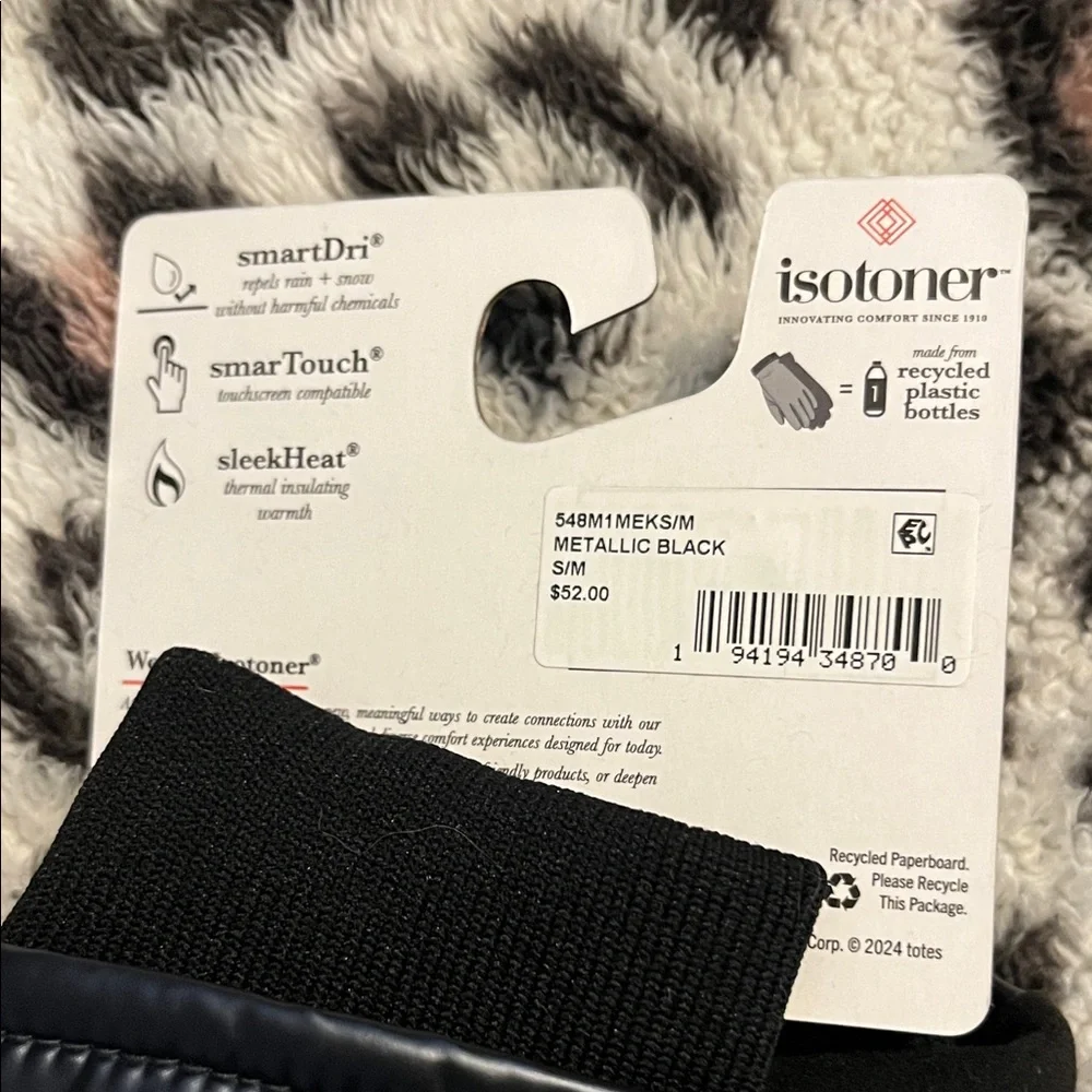 Isotoner Metallic Black Convertible Winter Mittens - Picture 7 of 10